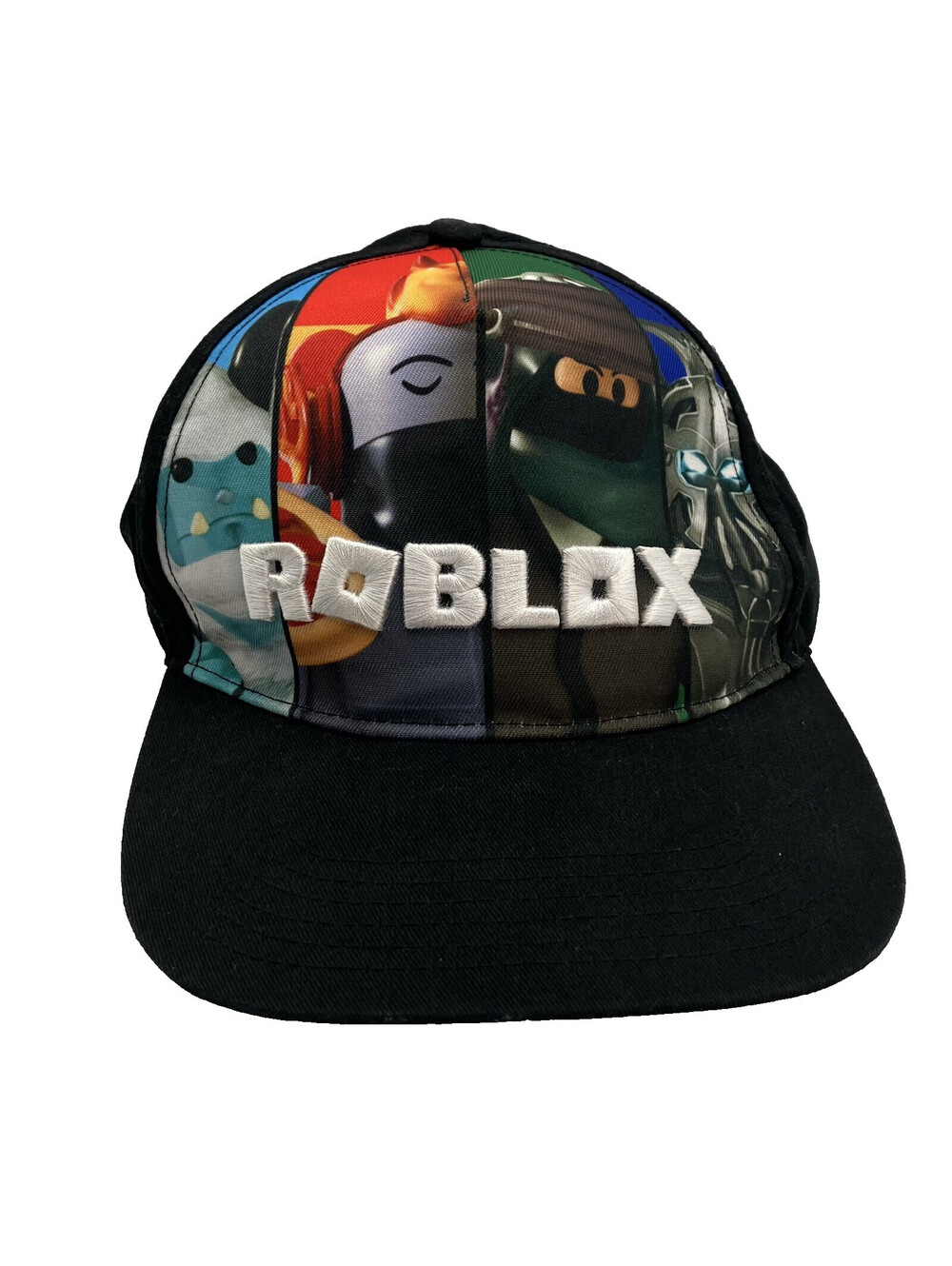 Roblox Black Embroidered Ball Cap Hat Adjustable Snapback Video Game Kids